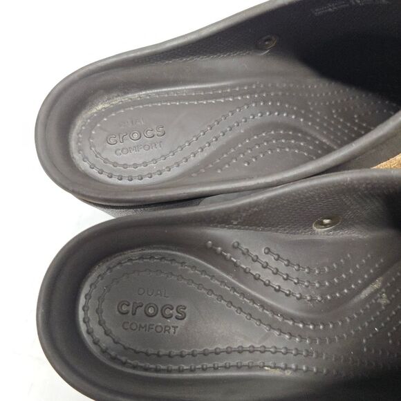 Crocs Sarah Dual Comfort Chunky Heel Rubber Clogs women's size 7 - Picture 7 of 8